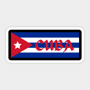 Cuba in Cuban Flag Sticker